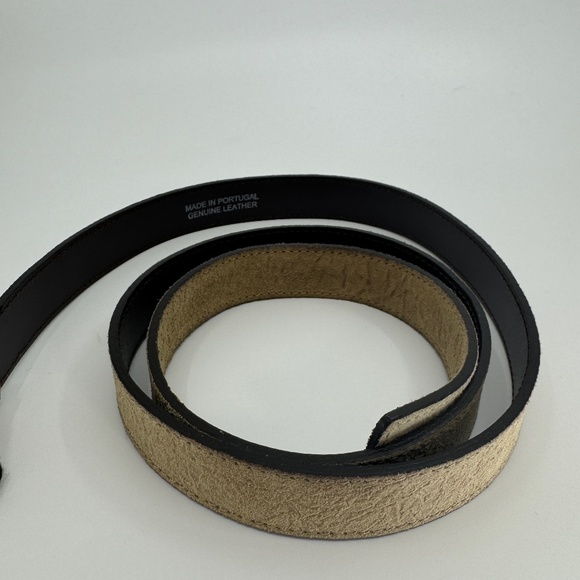 DAMIR DOMA SILENT Skinny Silver D-ring Buckle Belt Distressed Beige main image 12